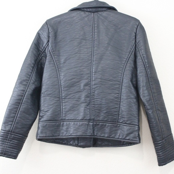 Zara Faux Leather Black Biker Jacket J226 - Picture 5 of 5